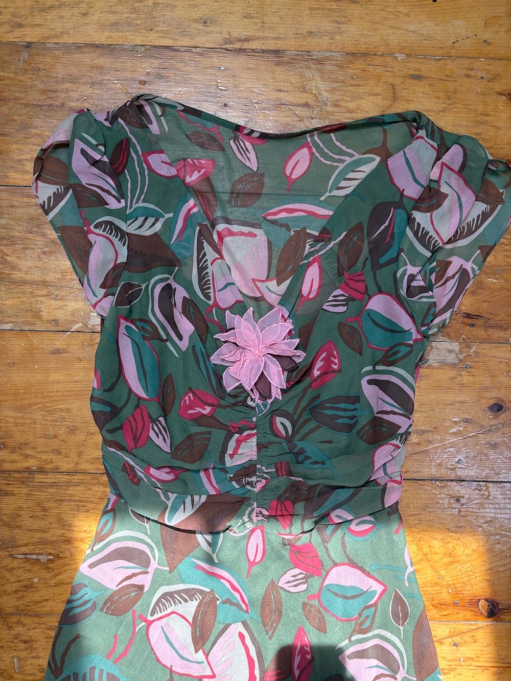 Floral Silk Dress - Picture 3 of 3